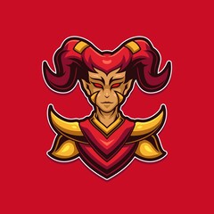 Demon Girl E-sports Gaming Mascot Logo Template