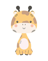 cute giraffe animal comic character