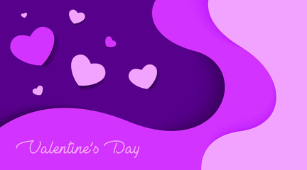 Valentine's Day Paper Cut Bckground Illustration Vector.