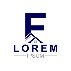Ilustration vector graphic of F real estate logo