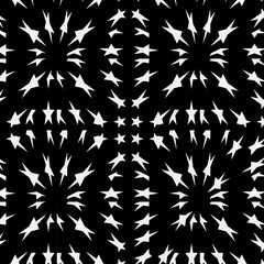 black and white symmetrical patterns.
