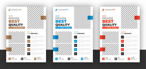 Modern multipurpose creative corporate business agency marketing flyer and brochure cover page design in a4 size paper sheet with creative shape in a minimal template with clean and modern typography.