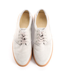 Casual male shoes on white background