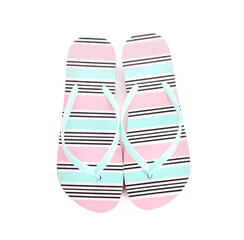 Stylish flip-flops on white background