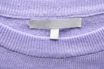 Closeup view of label on clothes