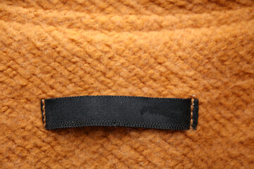 Closeup view of label on clothes
