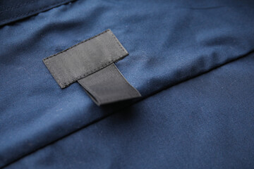 Closeup view of label on clothes