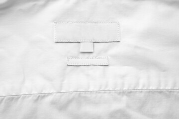 Closeup view of label on clothes