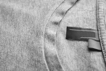Closeup view of label on clothes