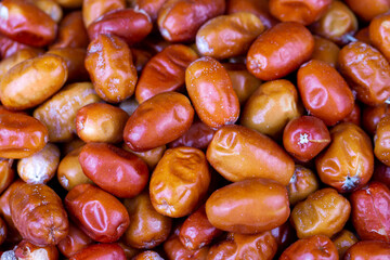 Fresh raw silverberry fruits, oleaster or russian olive ( Elaeagnus )