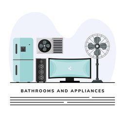 bundle of house appliances set icons