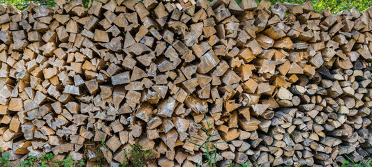 stack of chopped firewood
