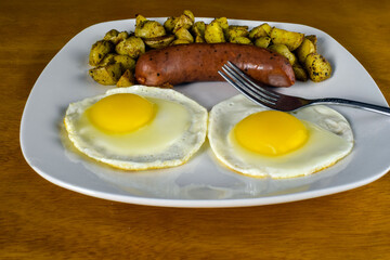 kielbasa and eggs