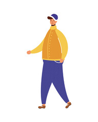 young man wearing winter clothes character