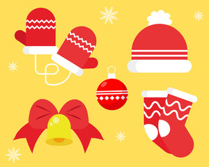 Set of Merry Christmas concept: Cartoo vector style for your design.