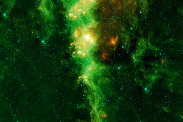 Green galaxy in deep space. Elements of this image were furnished by NASA.