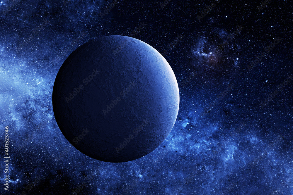 Wall mural exoplanet in a far dark space. elements of this image were furnished by nasa.