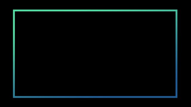 Colorful frame on black background. Seamless looped animation motion graphic.