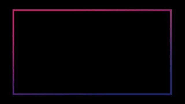 Colorful frame on black background. Seamless looped animation motion graphic.