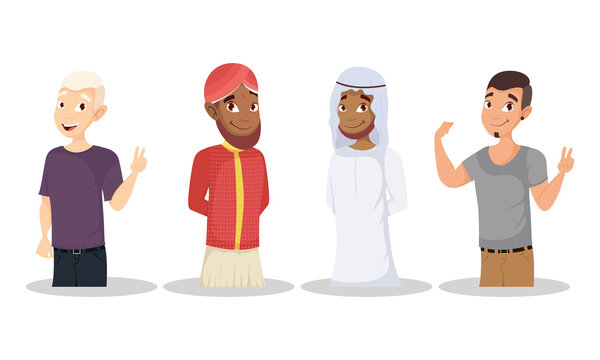 young men group diversity characters