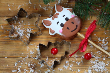 Gingerbread. Symbol of the year. Bull
