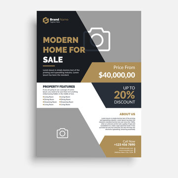 Real Estate business flyer poster pamphlet brochure cover template design with a4 paper size.