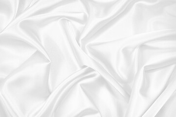  White elegant abstract background. Silk satin fabric background.	  