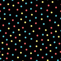 holiday seamless pattern with dots. Merry Christmas. Colorful vector, flat style. design for fabric, print, wrapper