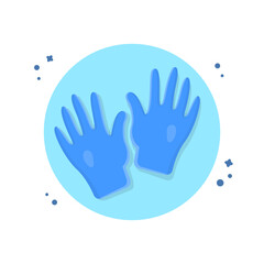 Blue gloves Protective. Latex gloves as a symbol protection