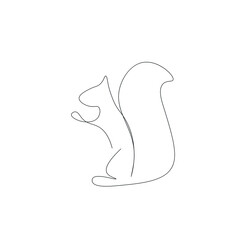 Forest cute animal squirrel, vector illustration
