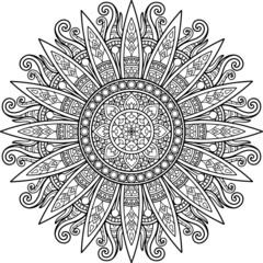 Mandala Design for coloring page. T-shirt Print.