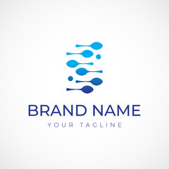 spoon logo financial and business vector. food logo design growth data