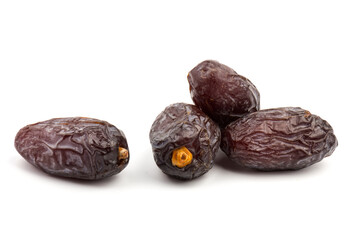 Dried dates fruits isolated on white background