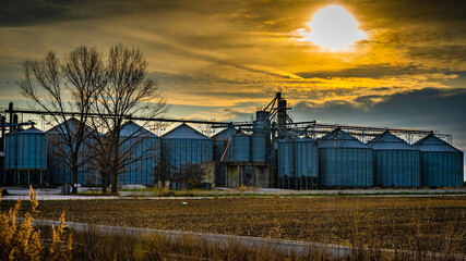 agricultural silos buildings storage corn © kostas