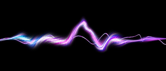 Abstract sound wave. Voice digital waveform, volume voice technology vibrant wave. Music sound energy background. Equalizer volume, waveform electronic light illustration © arinee