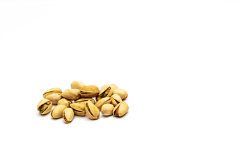 Pistachio nuts on a white background