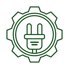 Obraz premium energy plug in gear ecology line icon