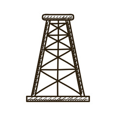 tower plant of oil drawn style icon