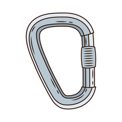 locking carabineer clip isolated style icon