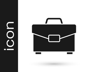 Grey Briefcase icon isolated on white background. Business case sign. Business portfolio. Vector Illustration.