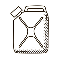 gallon tank of oil drawn style icon