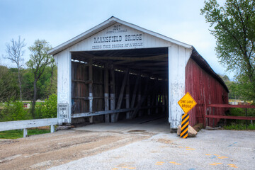 Fototapeta premium Mansfield Covered Bridge in Indiana, United States