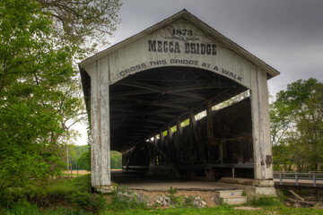 View of Mecca Covered Bridge in Indiana, United States