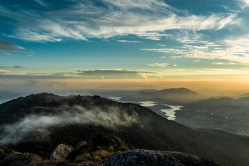 sunset over the mountains