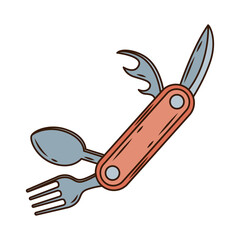 utility knife tool line and fill style icon