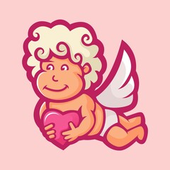 Cupid character for mascot valentine day