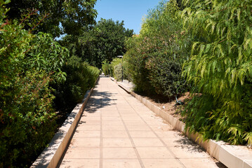 Taranto, Italy - September 06, 2020 : View of Lungomare gardens