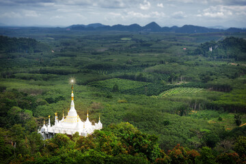 Beautiful view at Khao Na Nai Luang Dharma Park in Suratthani province, Thailand. Travel concept and relaxation idea