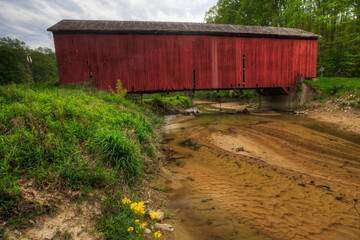 View of Harry Evans Covered Bridge in Indiana, United States