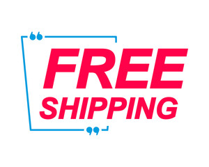 Free Shipping labels. Speech bubbles and marketing sticker.